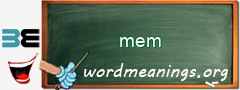 WordMeaning blackboard for mem